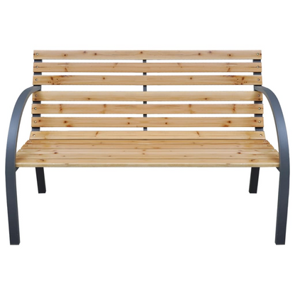 Solid Fir Wood Garden Bench 112 cm