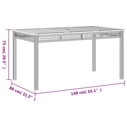 3 Piece Beige Poly Rattan Garden Dining Set with Cushions