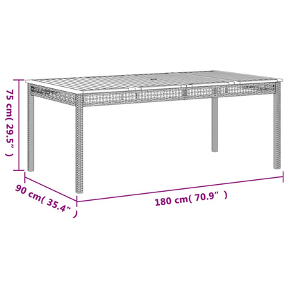 9 Piece Grey Poly Rattan Garden Dining Set with Cushions