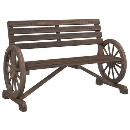 Solid Fir Wood Garden Bench 2-Seater