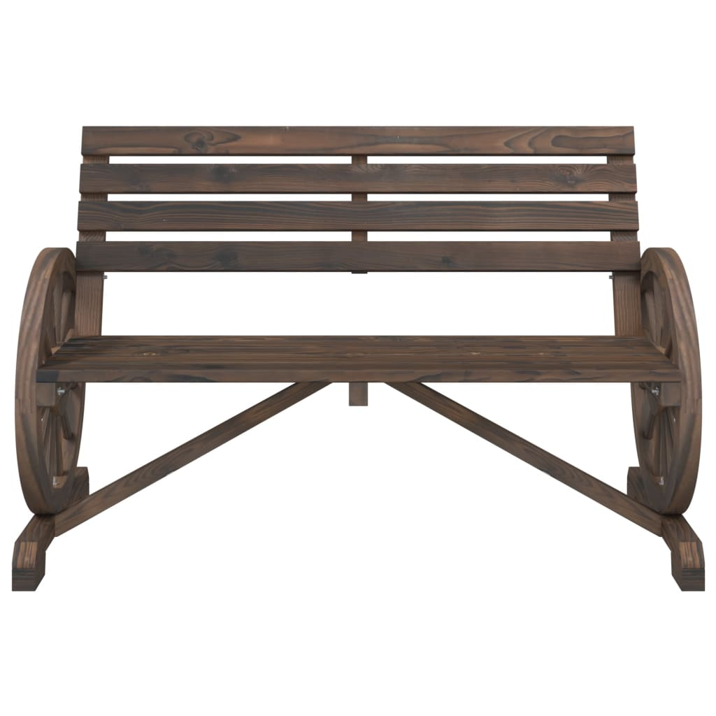 Solid Fir Wood Garden Bench 2-Seater