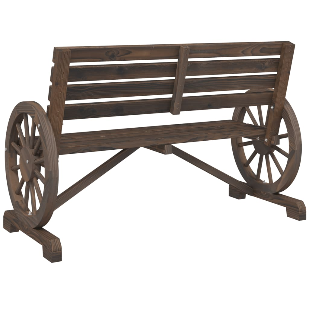 Solid Fir Wood Garden Bench 2-Seater