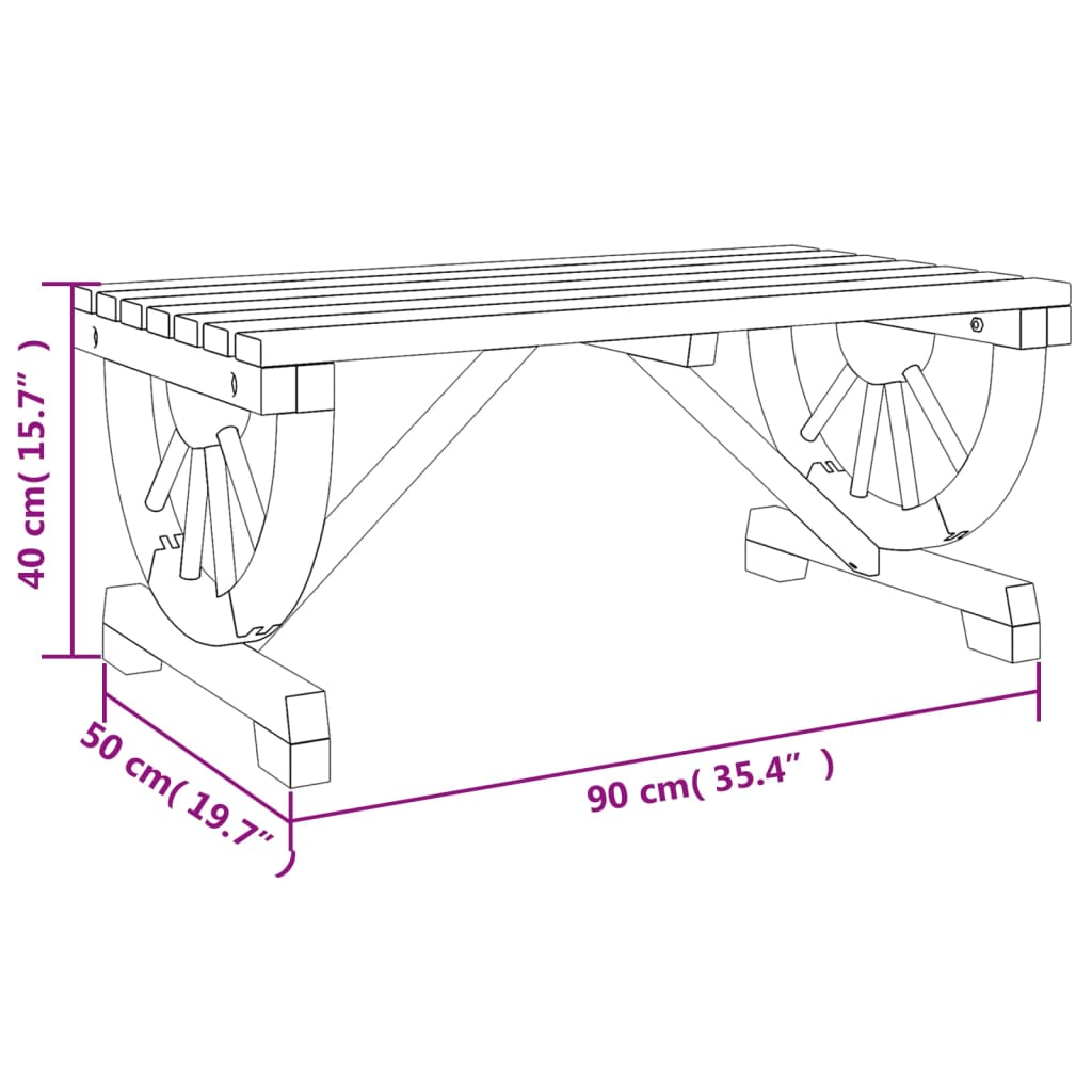  Solid Fir Wood Garden Coffee Table 90x50x40 cm