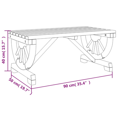  Solid Fir Wood Garden Coffee Table 90x50x40 cm