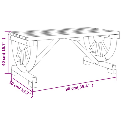  Solid Fir Wood Garden Coffee Table 90x50x40 cm