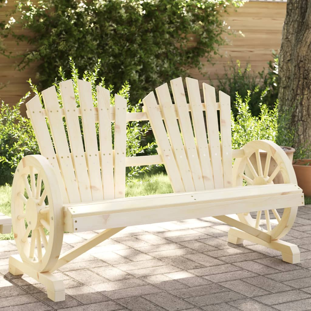 Solid Fir Wood Garden Adirondack Chair 2-Seater