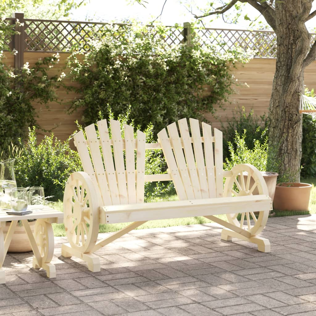 Solid Fir Wood Garden Adirondack Chair 2-Seater