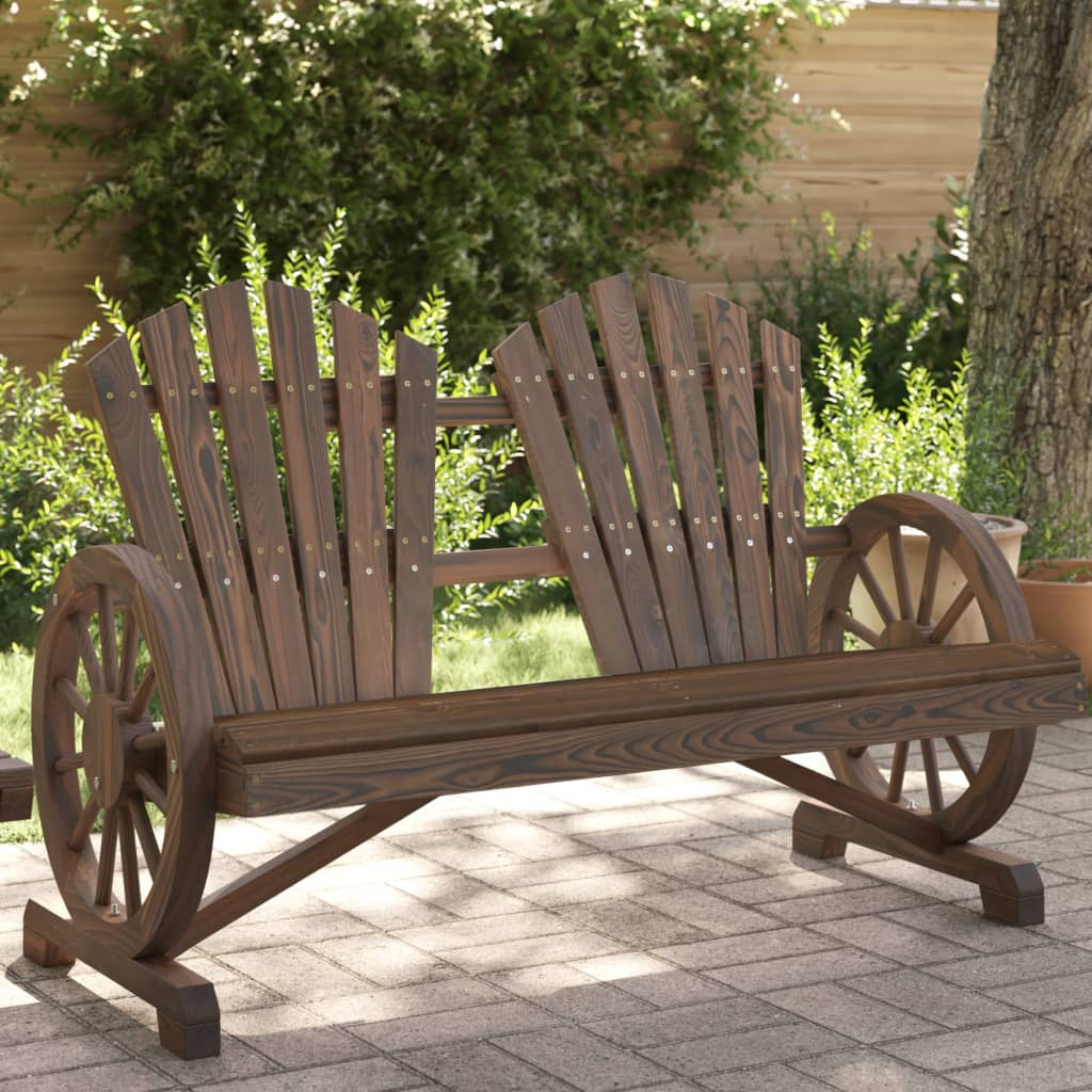 Solid Fir Wood 2-Seater Garden Adirondack Chair