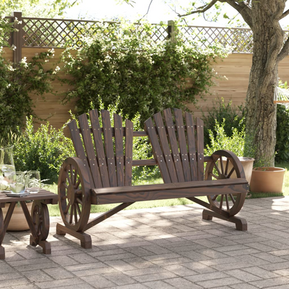 Solid Fir Wood 2-Seater Garden Adirondack Chair