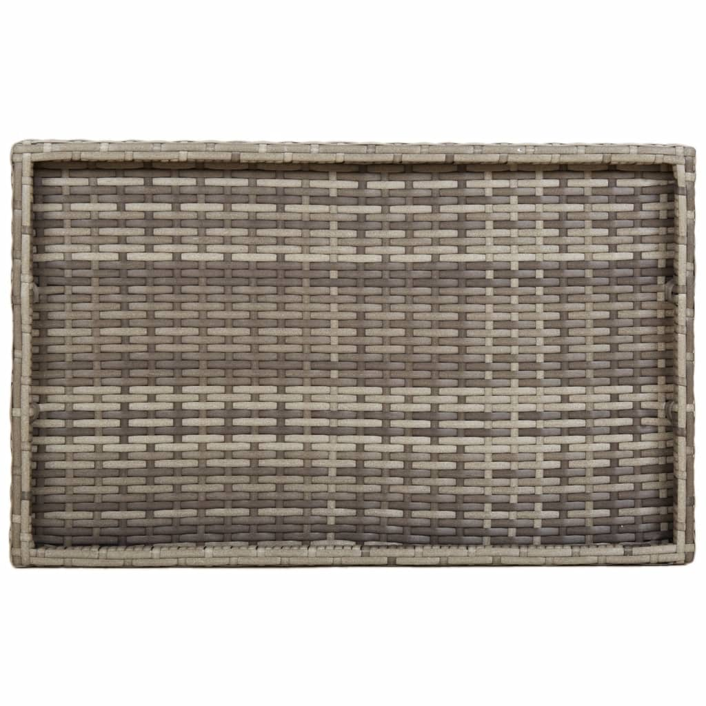  Grey Poly Rattan Folding Tray Table 65x40x75 cm