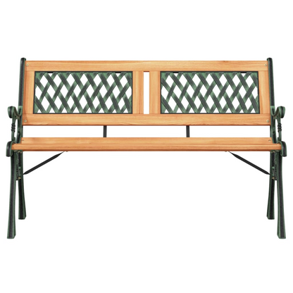 Solid Fir Wood and Steel Garden Bench 116 cm