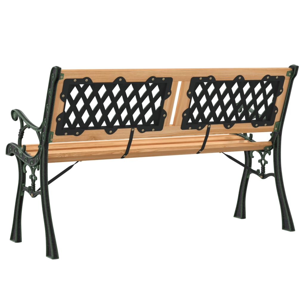 Solid Fir Wood and Steel Garden Bench 116 cmSolid Fir Wood and Steel Garden Bench 116 cm