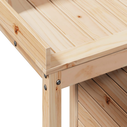 Potting Table with Shelves- Solid Wood Pine