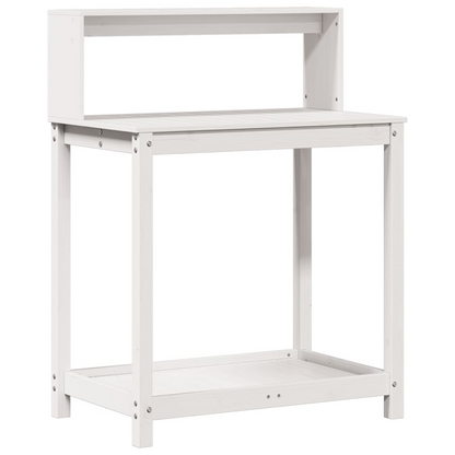  Potting Table with Shelves- White 