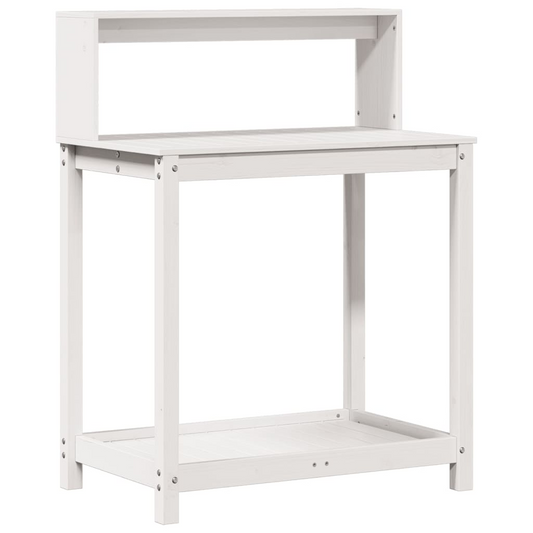  Potting Table with Shelves- White 