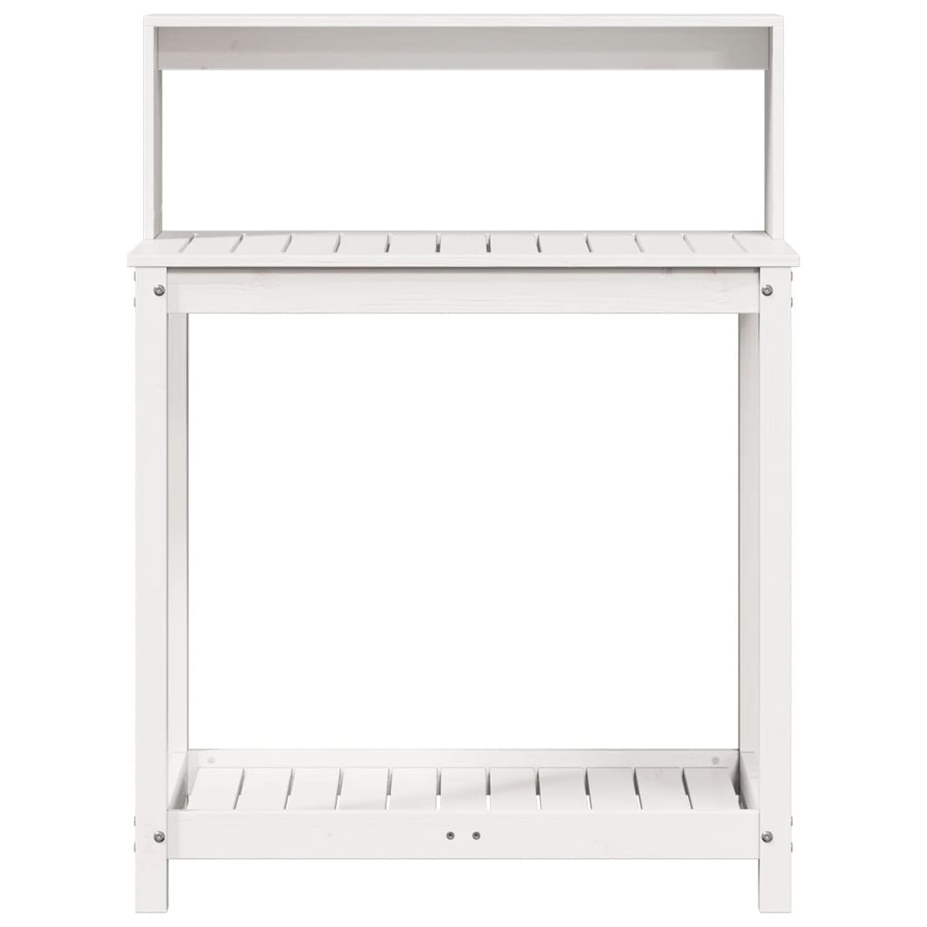  Potting Table with Shelves- White 