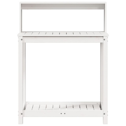  Potting Table with Shelves- White 