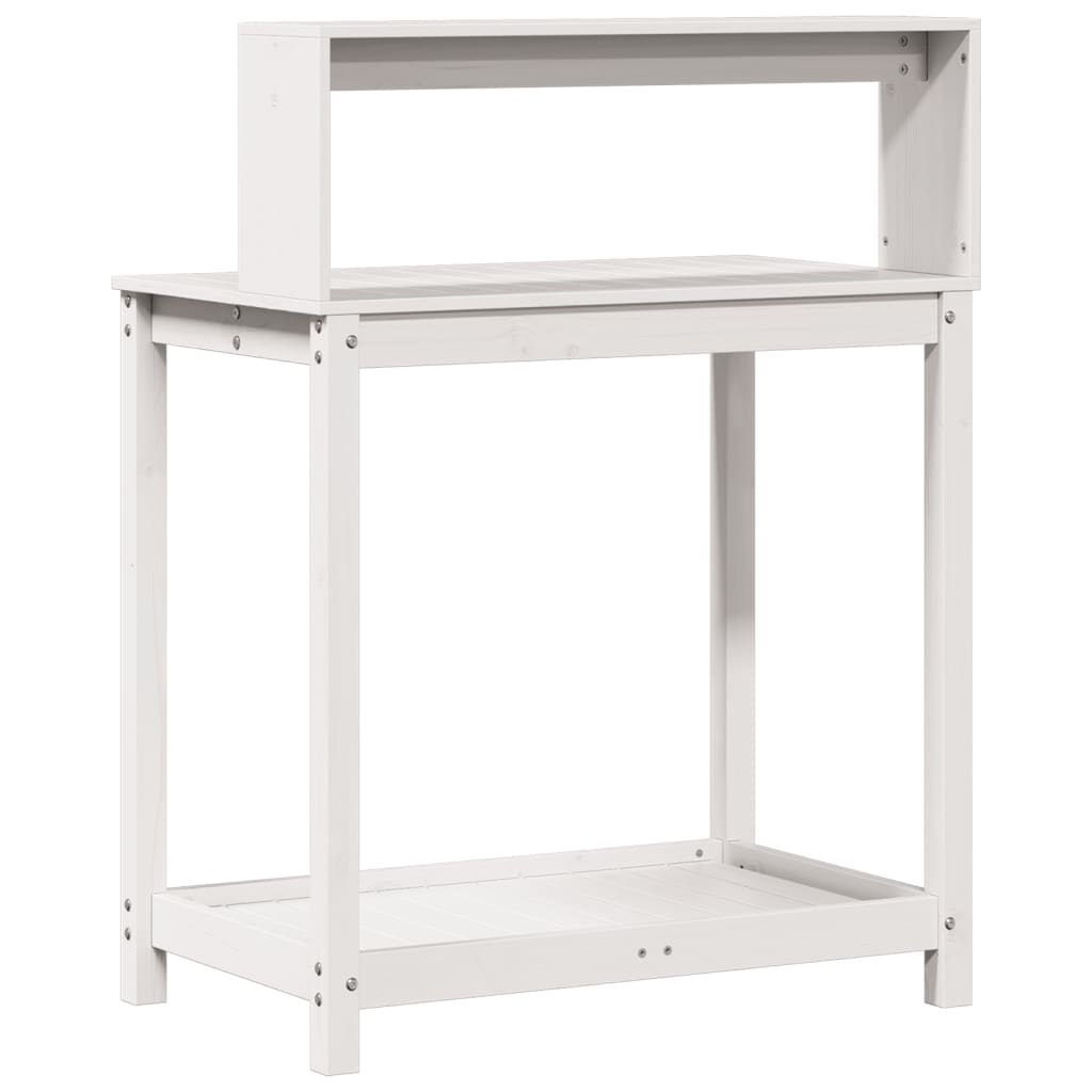  Potting Table with Shelves- White 