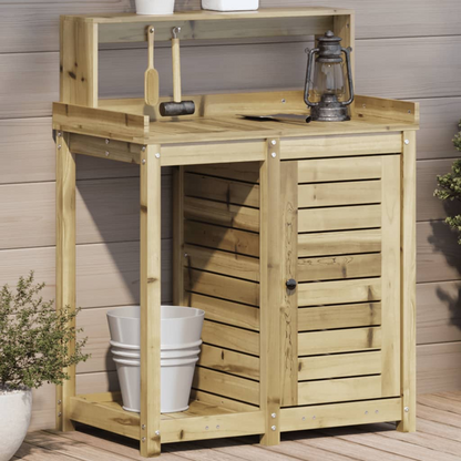  Potting Table with Shelves- Impregnated Wood Pine