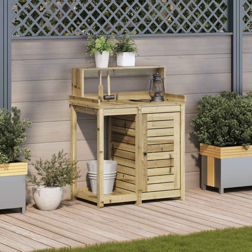  Potting Table with Shelves- Impregnated Wood Pine