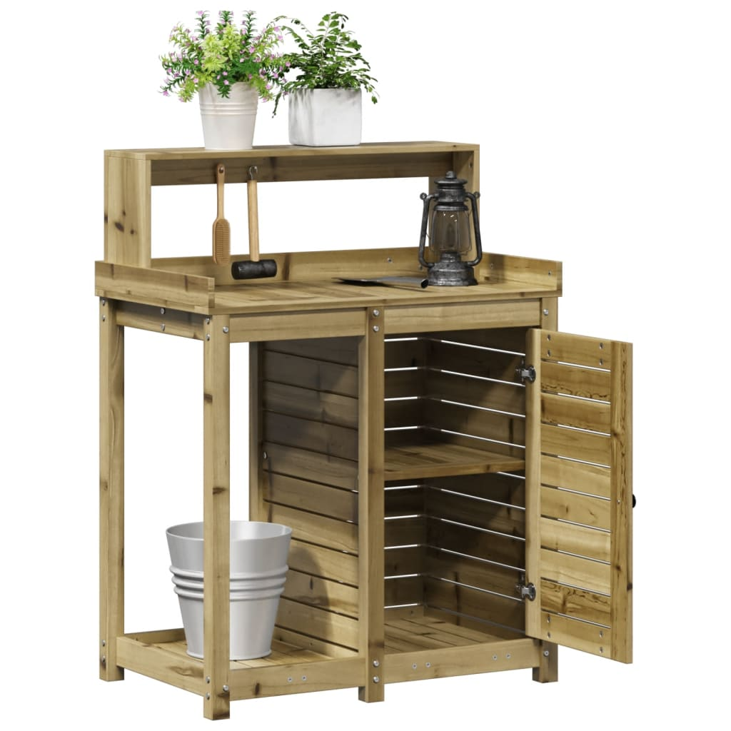  Potting Table with Shelves- Impregnated Wood Pine Potting Table with Shelves- Impregnated Wood Pine