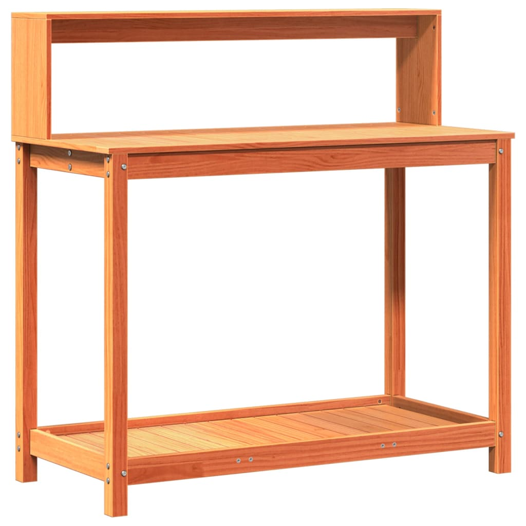  Potting Table with Shelves- Brown