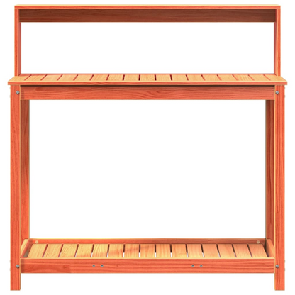  Potting Table with Shelves- Brown