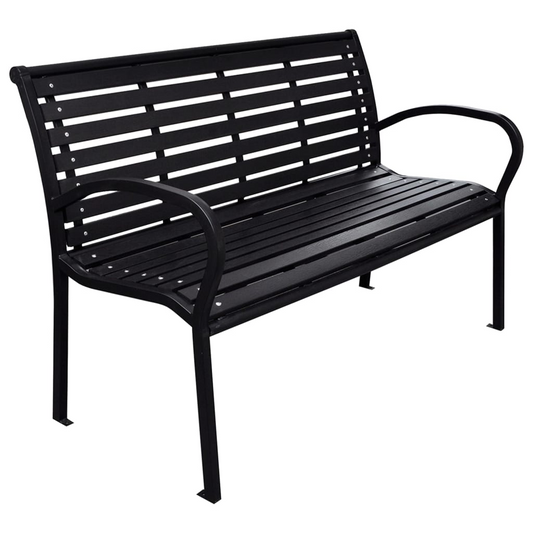 Black Garden Bench 116 cm