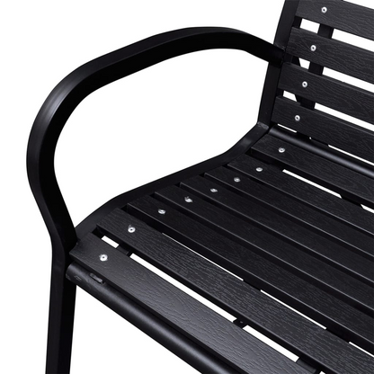 Black Garden Bench 116 cm