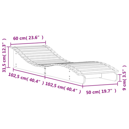 Wax Brown Sun Lounger 205x60x31.5 cm