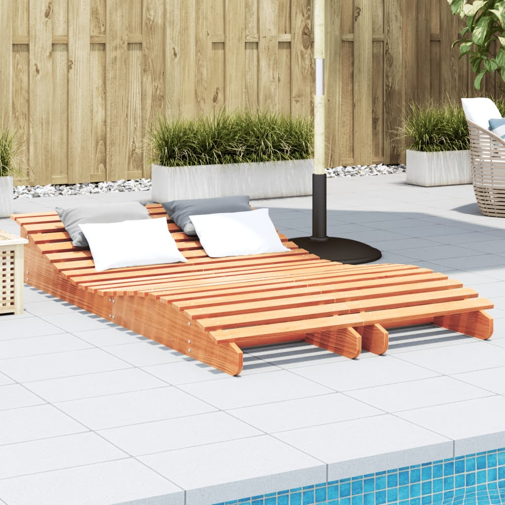 2 pcs Wax Brown Sun Loungers 205x60x31.5 cm