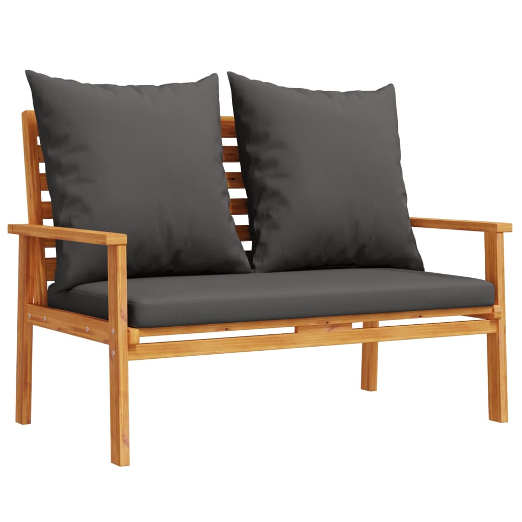  4 Piece  Solid Acacia Wood Garden Lounge Set with Cushions