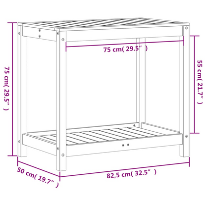 Potting Table with Shelf 82.5x50x75 cm