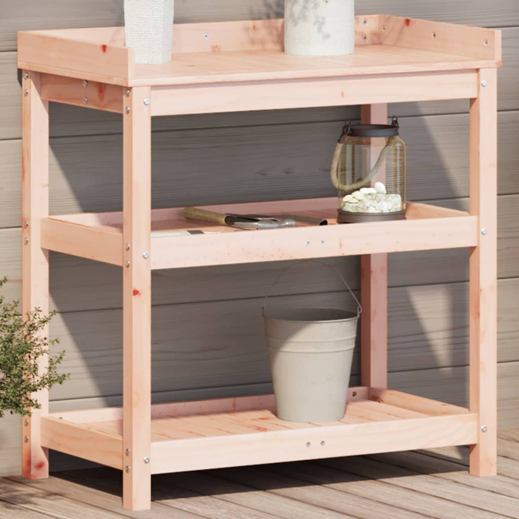  Solid Douglas Wood Potting Table with Shelves 