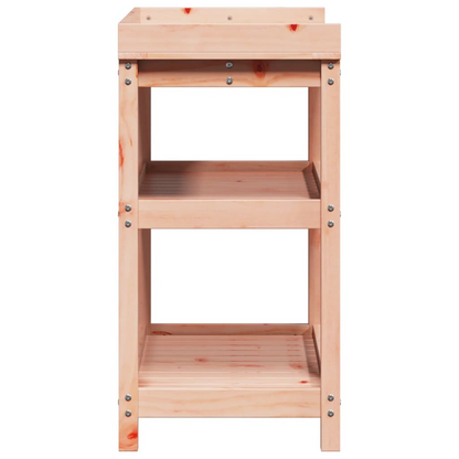  Solid Douglas Wood Potting Table with Shelves 