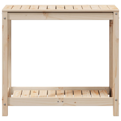 Solid Pine Potting Table with Shelf 82.5x50x75 cm