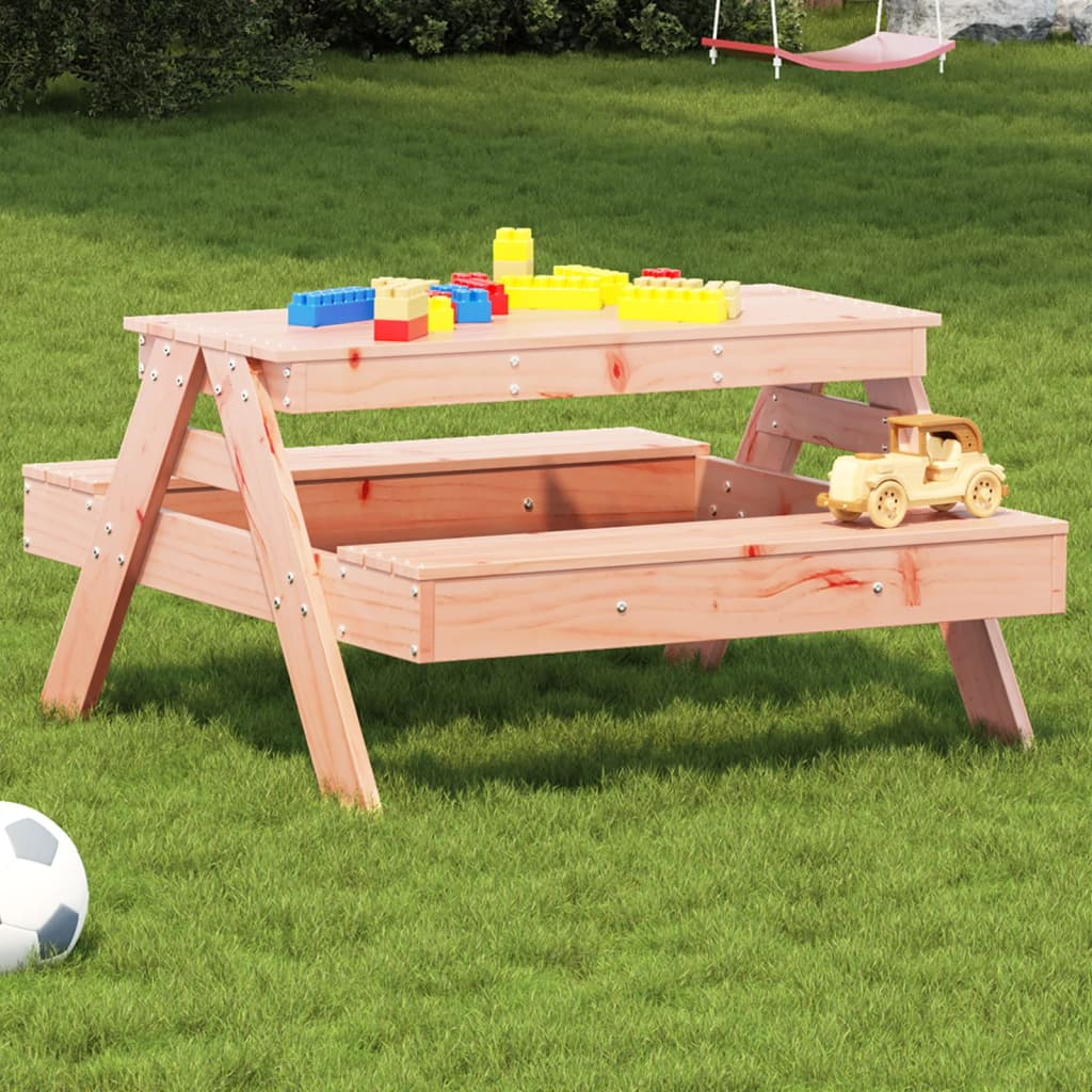 Solid Douglas Wood Picnic Table for Kids 88x97x52 cm