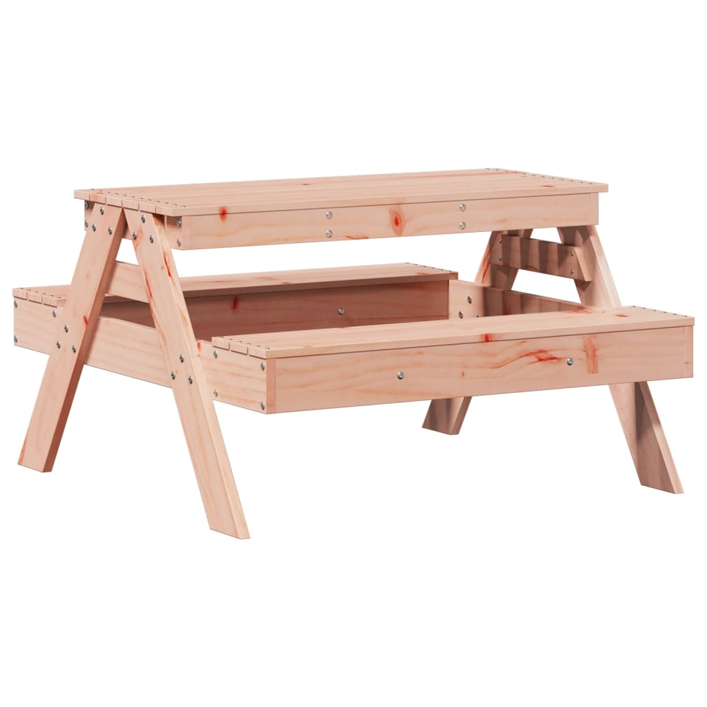 Solid Douglas Wood Picnic Table for Kids 88x97x52 cm