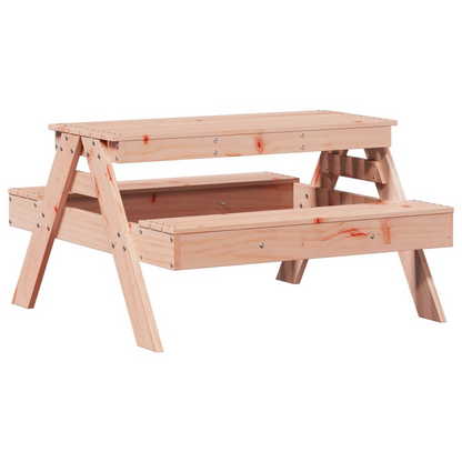 Solid Douglas Wood Picnic Table for Kids 88x97x52 cm