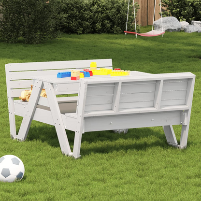 White Picnic Table for Kids 88x122x58 cm