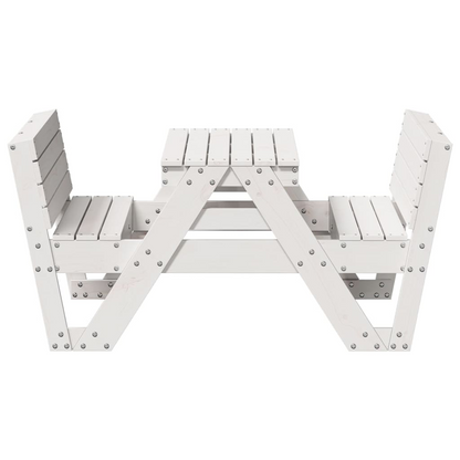 White Picnic Table for Kids 88x122x58 cm