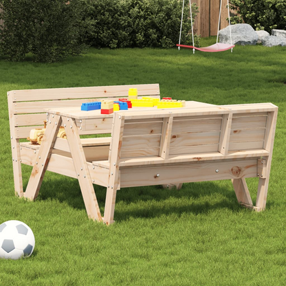 Solid Pine Wood Picnic Table for Kids 88x122x58 cm