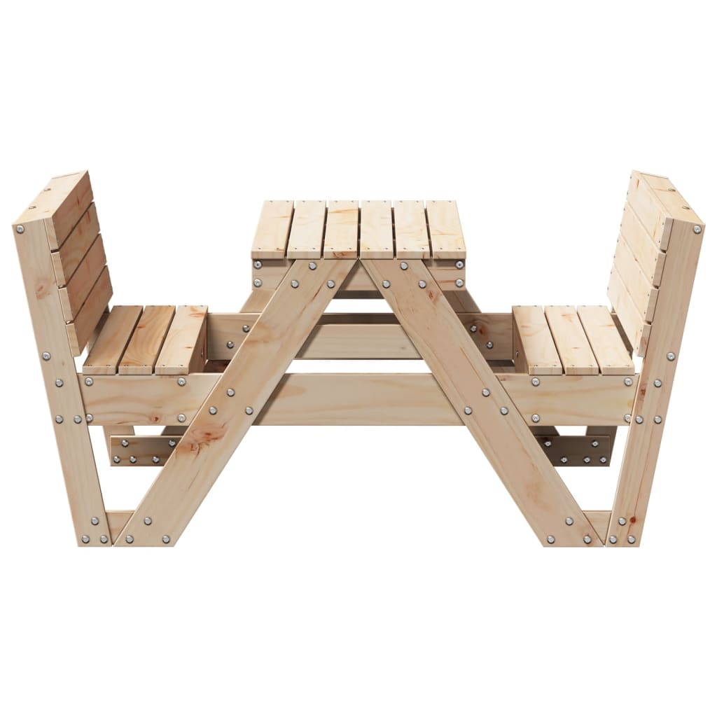 Solid Pine Wood Picnic Table for Kids 88x122x58 cm