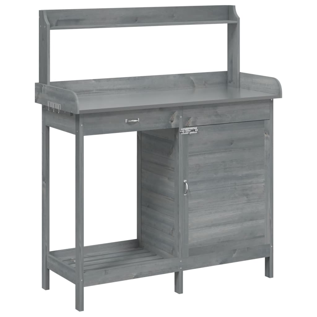  Potting Table with Cabinet- Grey 