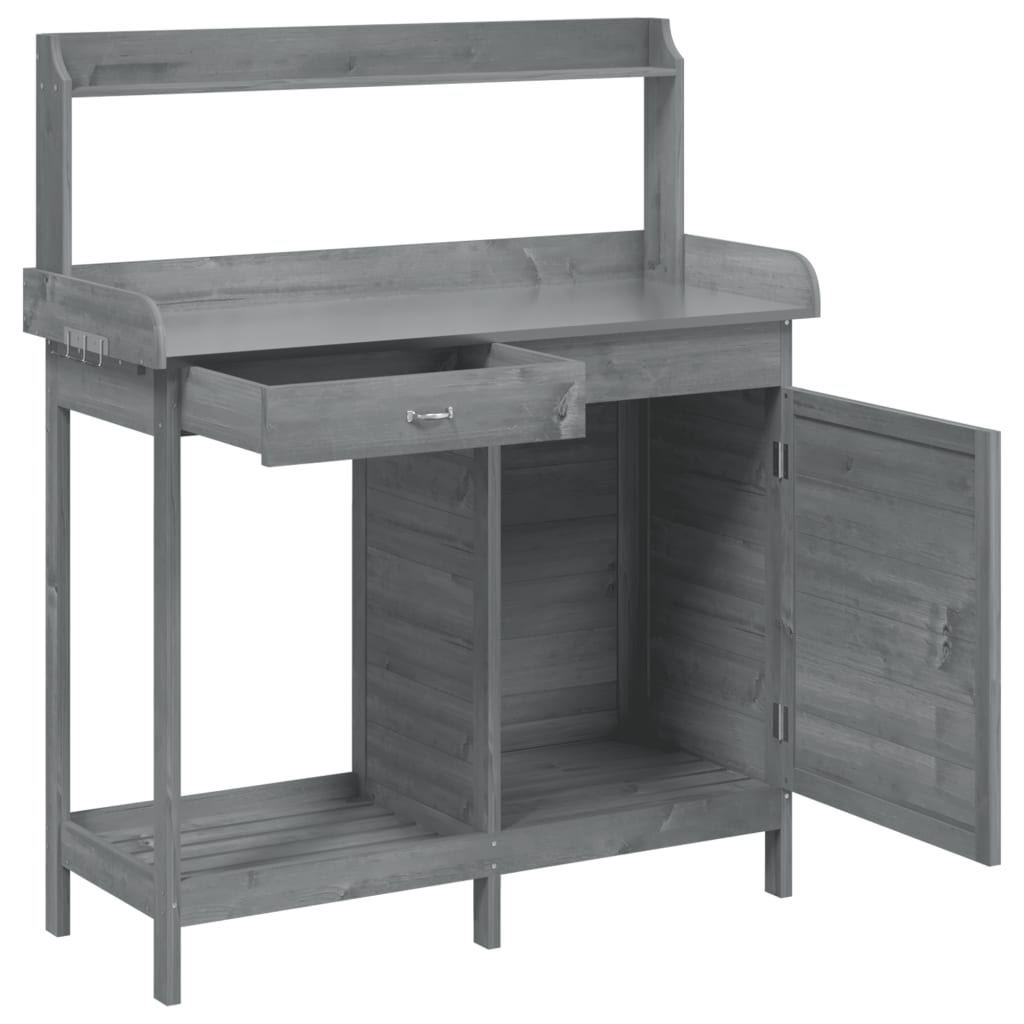  Potting Table with Cabinet- Grey 