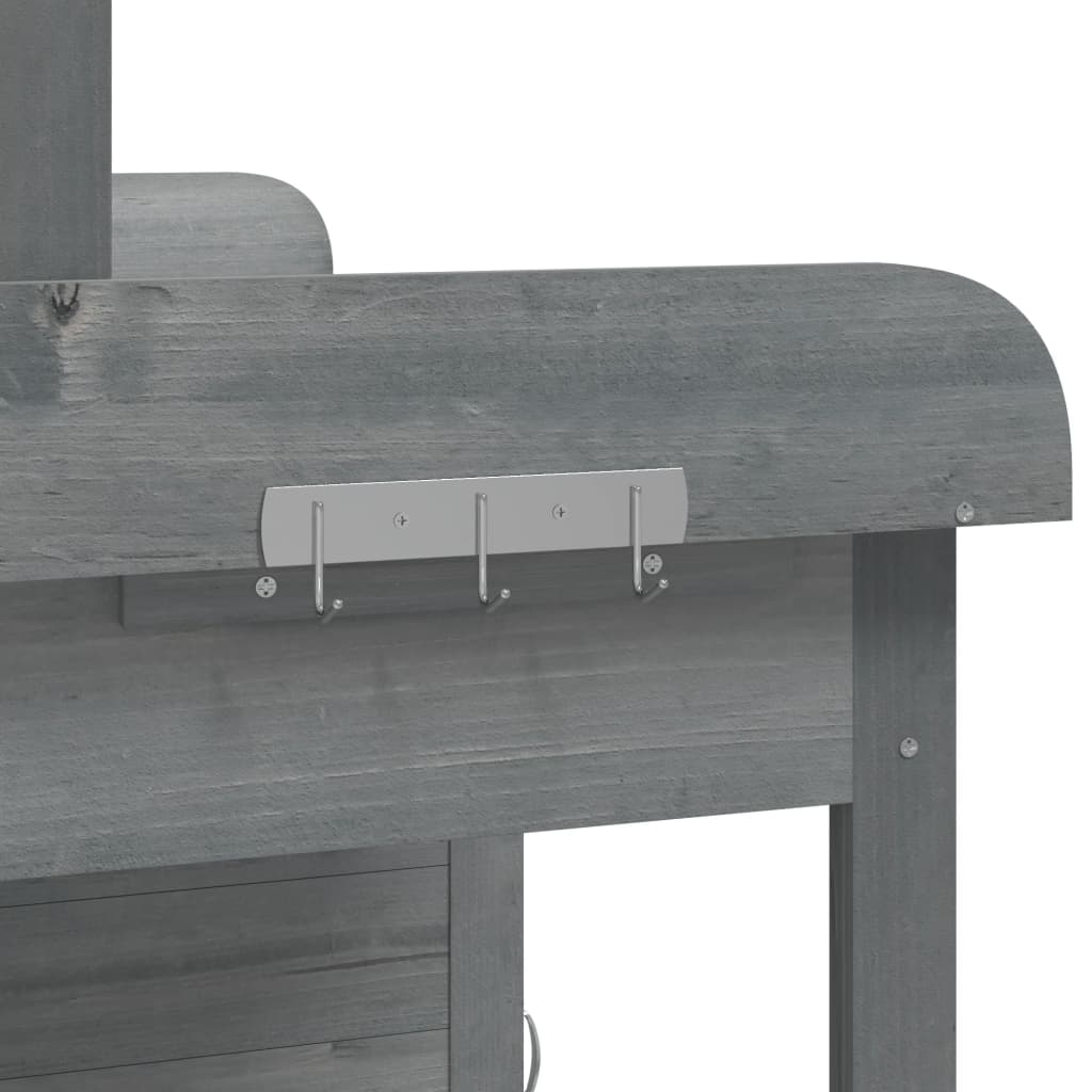  Potting Table with Cabinet- Grey 