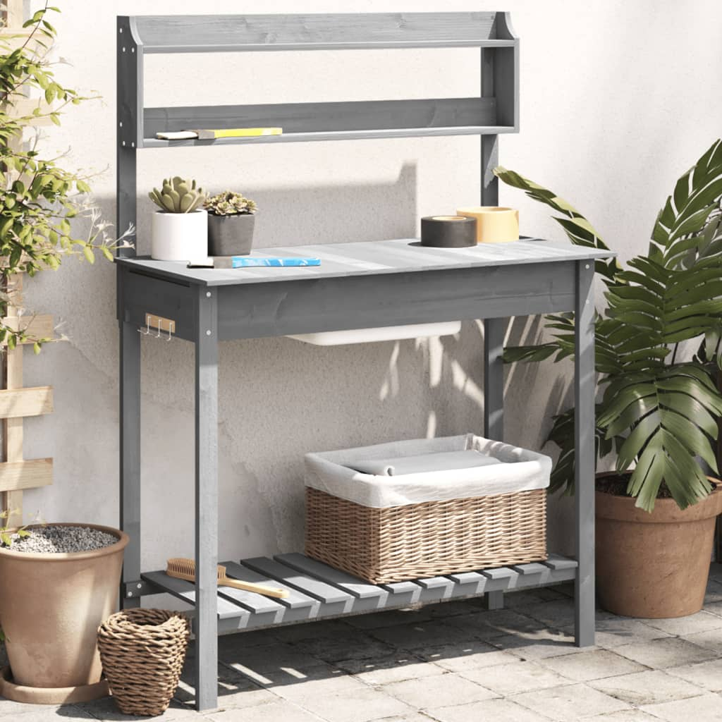 Potting Table with Sink- Grey 