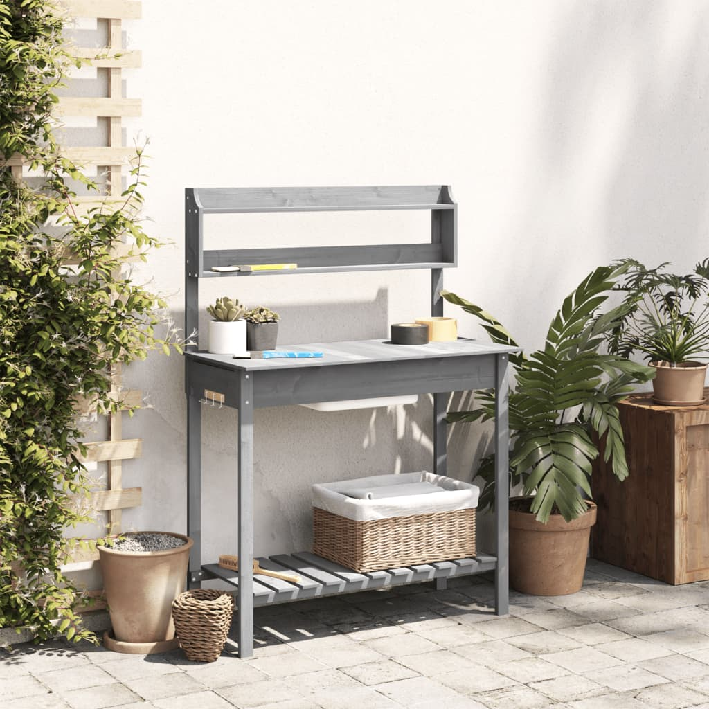 Potting Table with Sink- Grey 