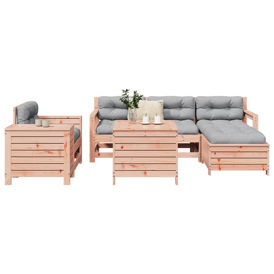  7 Piece Solid Douglas Fir Wood Garden Sofa Set