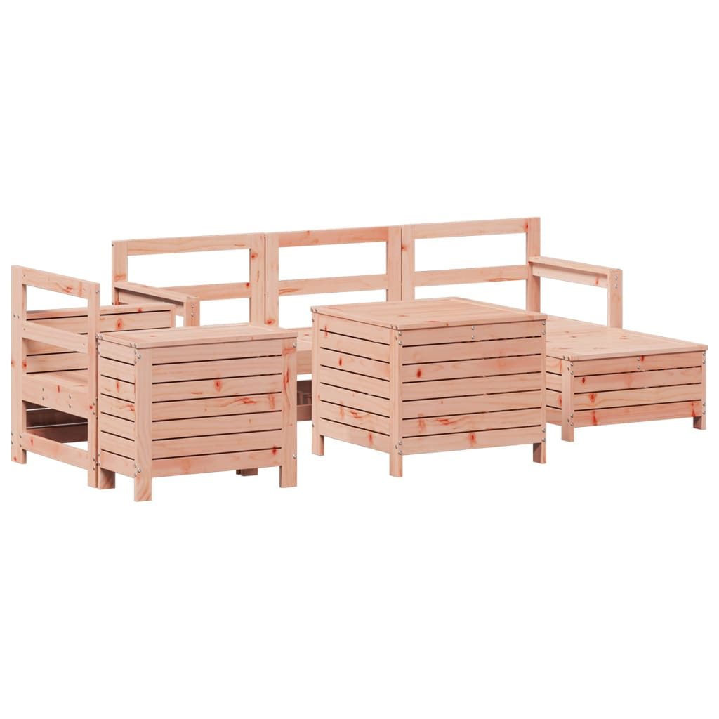  7 Piece Solid Douglas Fir Wood Garden Sofa Set